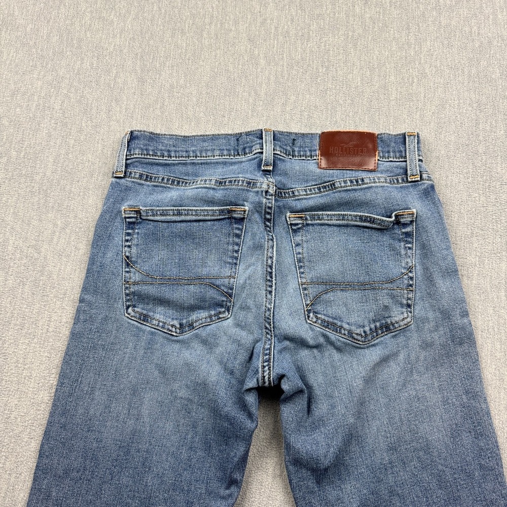 Hollister Jeans Men 30x30 Blue Epic Flex Straight Slim Fit Light 5-Pocket Cotton - Picture 12 of 14